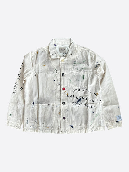 Gallery Dept Beige EP Paint Splatter Chore Jacket