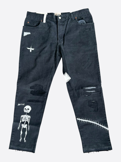Gallery Dept Black F**k Face Distressed Jeans