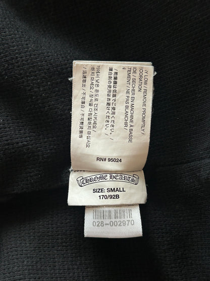 Chrome Hearts Black & White Horseshoe Logo Thermal Zip Up Hoodie