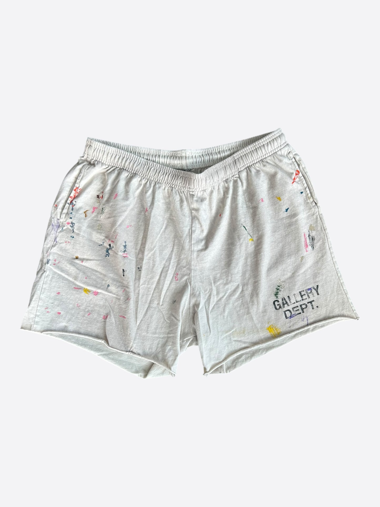 Gallery Dept White Paint Splatter Logo Insomnia Shorts
