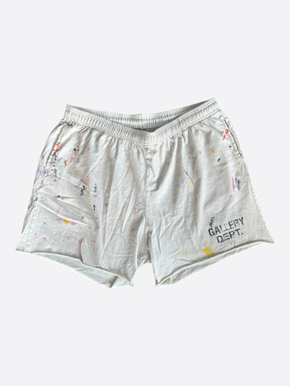 Gallery Dept White Paint Splatter Logo Insomnia Shorts
