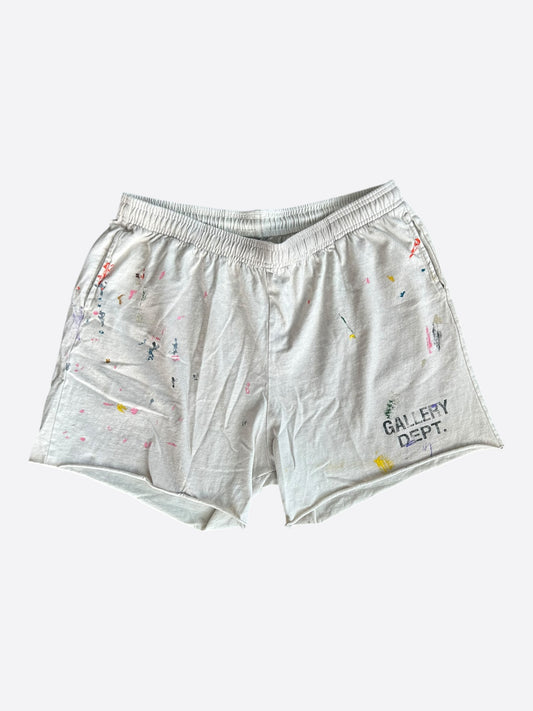 Gallery Dept White Paint Splatter Logo Insomnia Shorts
