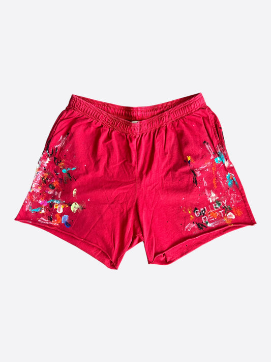 Gallery Dept Red Paint Splatter Logo Insomnia Shorts