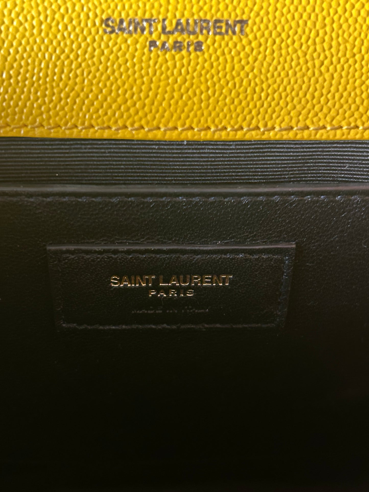 Saint Laurent Yellow Leather Envelope Chain Bag
