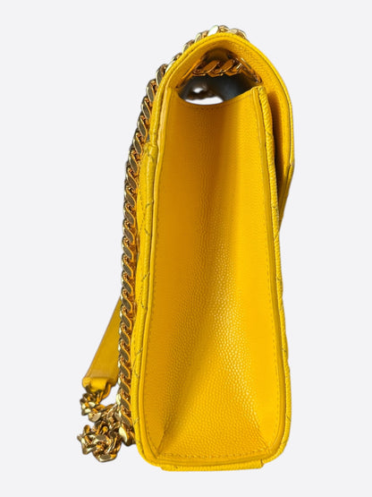 Saint Laurent Yellow Leather Envelope Chain Bag