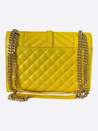 Saint Laurent Yellow Leather Envelope Chain Bag