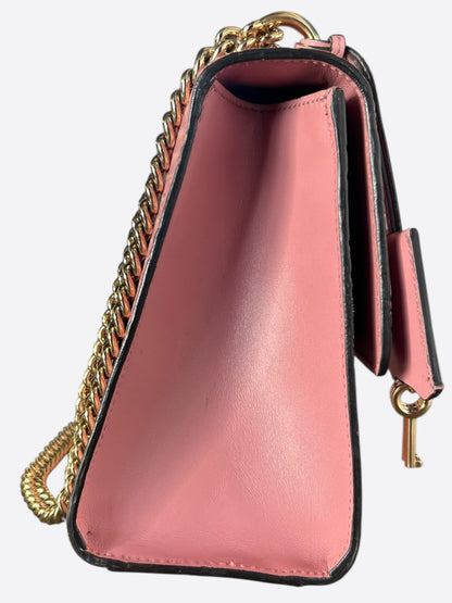 Gucci Pink Embossed GG Monogram Medium Shoulder Bag
