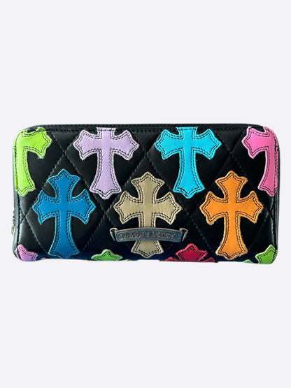 Chrome Hearts Black Multicolor Cross Patch Wallet