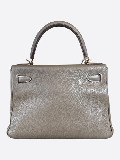 Hermes Etoupe Togo & Gold Hardware Kelly 28