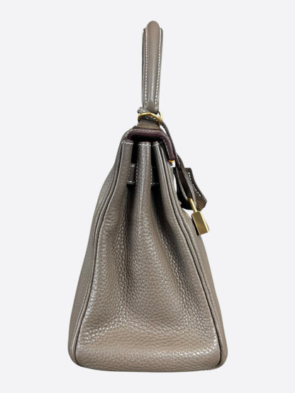 Hermes Etoupe Togo & Gold Hardware Kelly 28