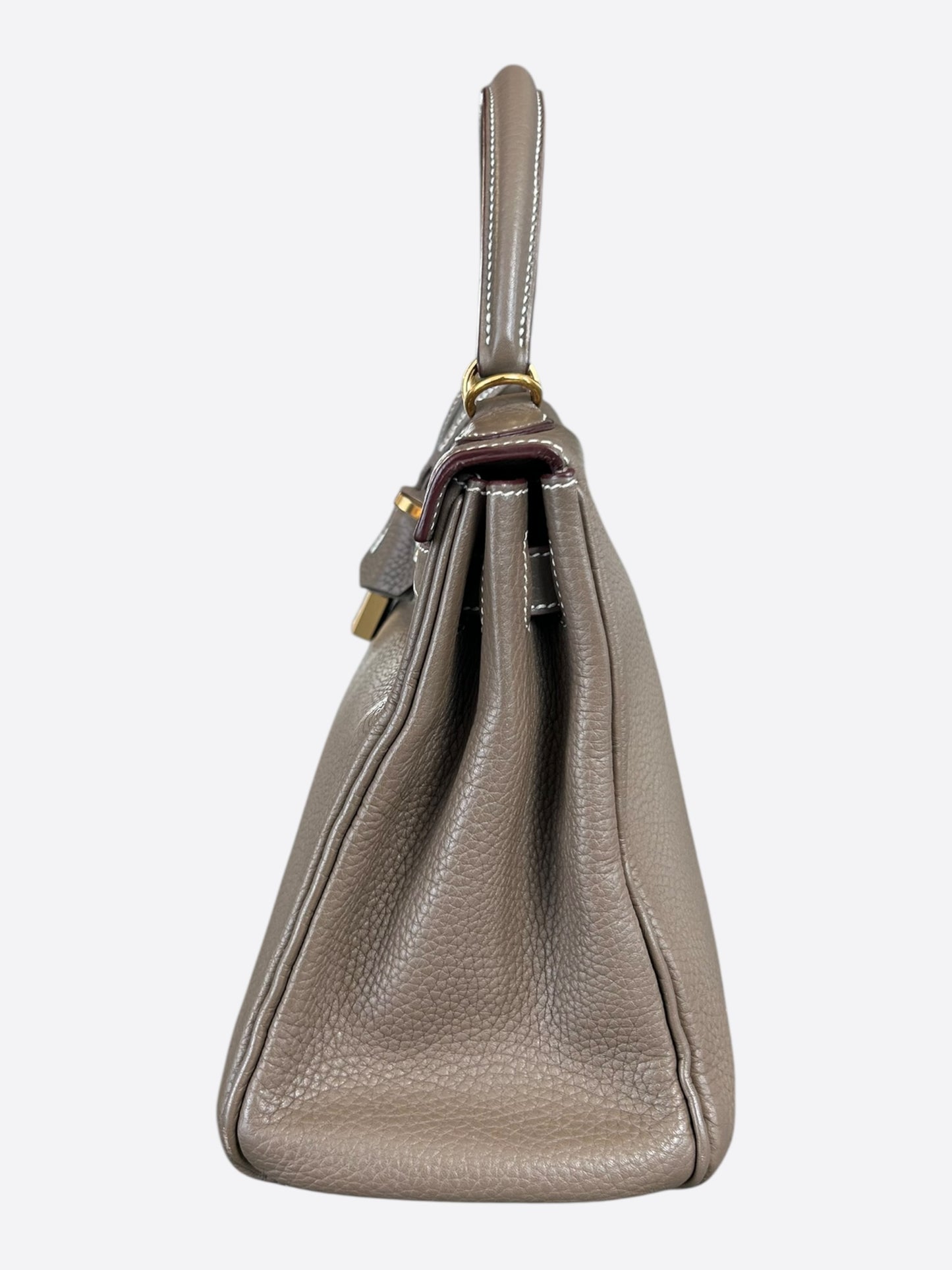 Hermes Etoupe Togo & Gold Hardware Kelly 28