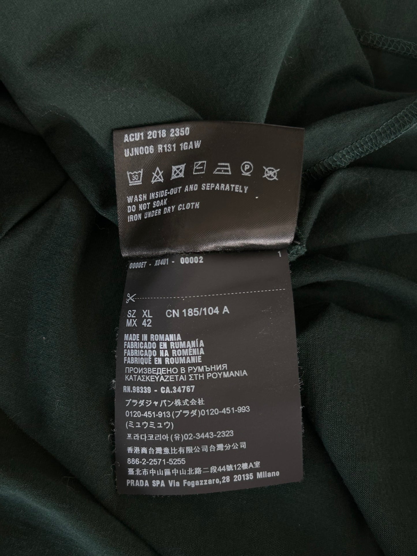 Prada Green & Black Logo T-Shirt