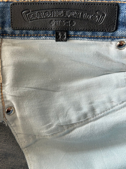 Chrome Hearts Levi's Blue & Black Cross Patch Jeans