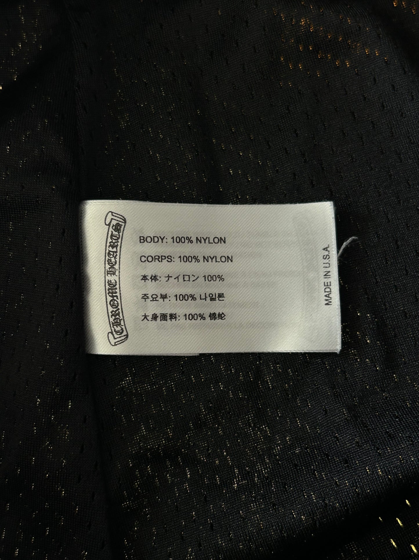 Chrome Hearts Black & White Logo Mesh Shorts