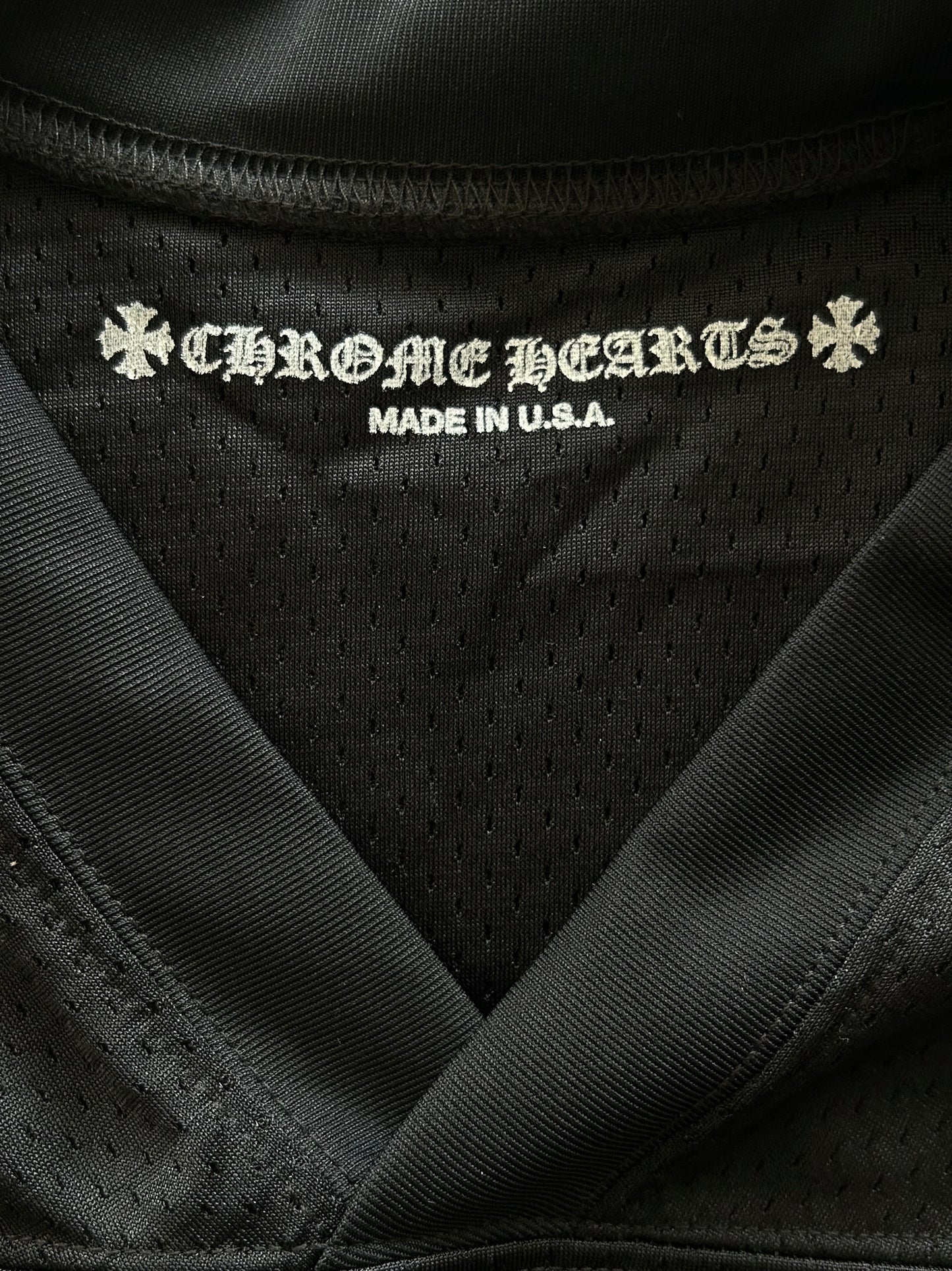Chrome Hearts Black & White Logo Mesh Jersey