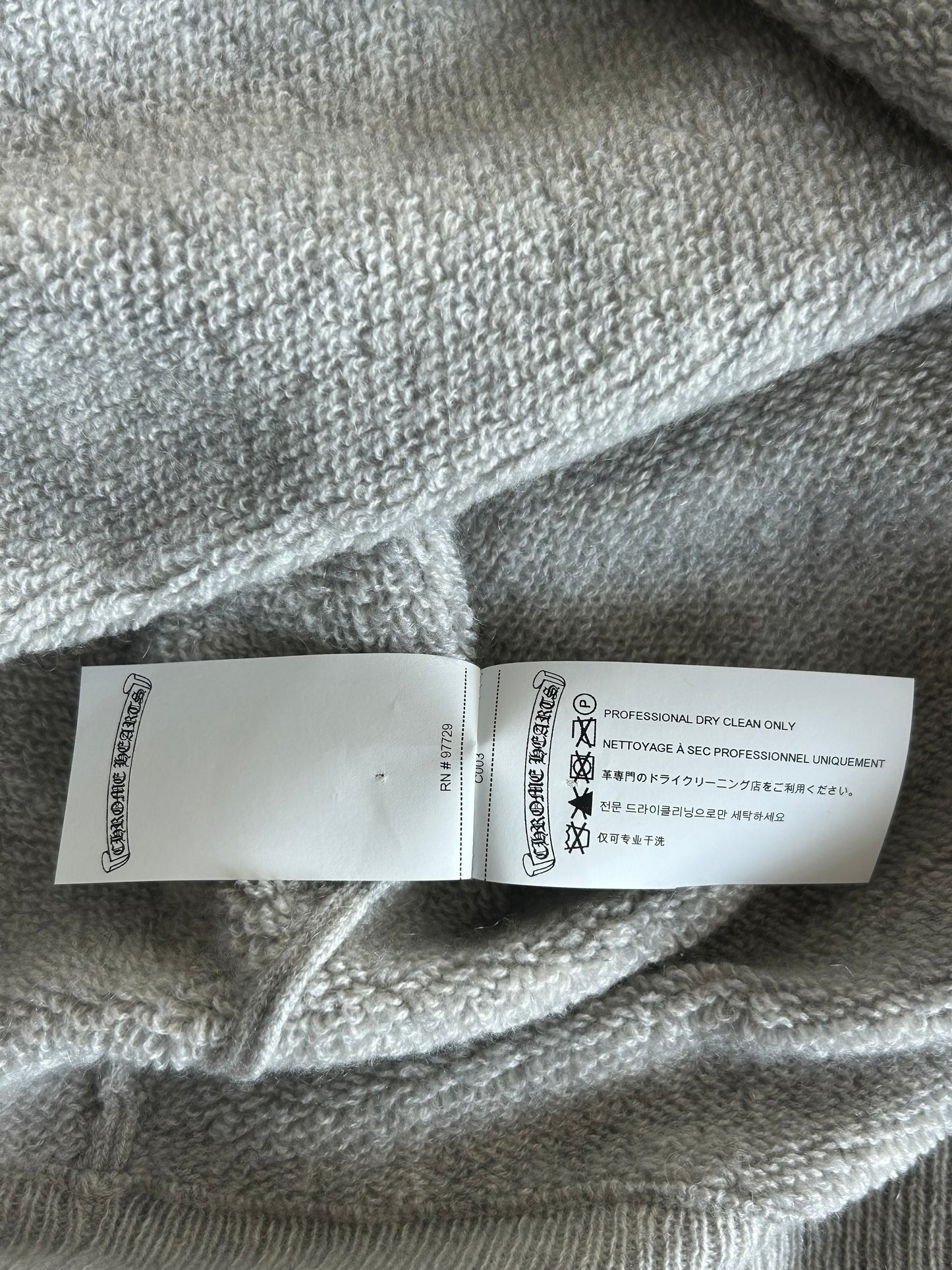 Chrome Hearts Grey & Black Embroidered Cashmere Sweater