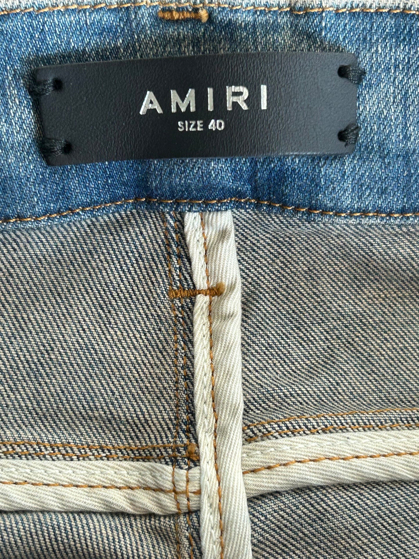 Amiri Clay Indigo & Black Patch MX1 Jeans