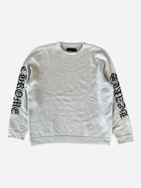 Chrome Hearts Grey & Black Embroidered Cashmere Sweater