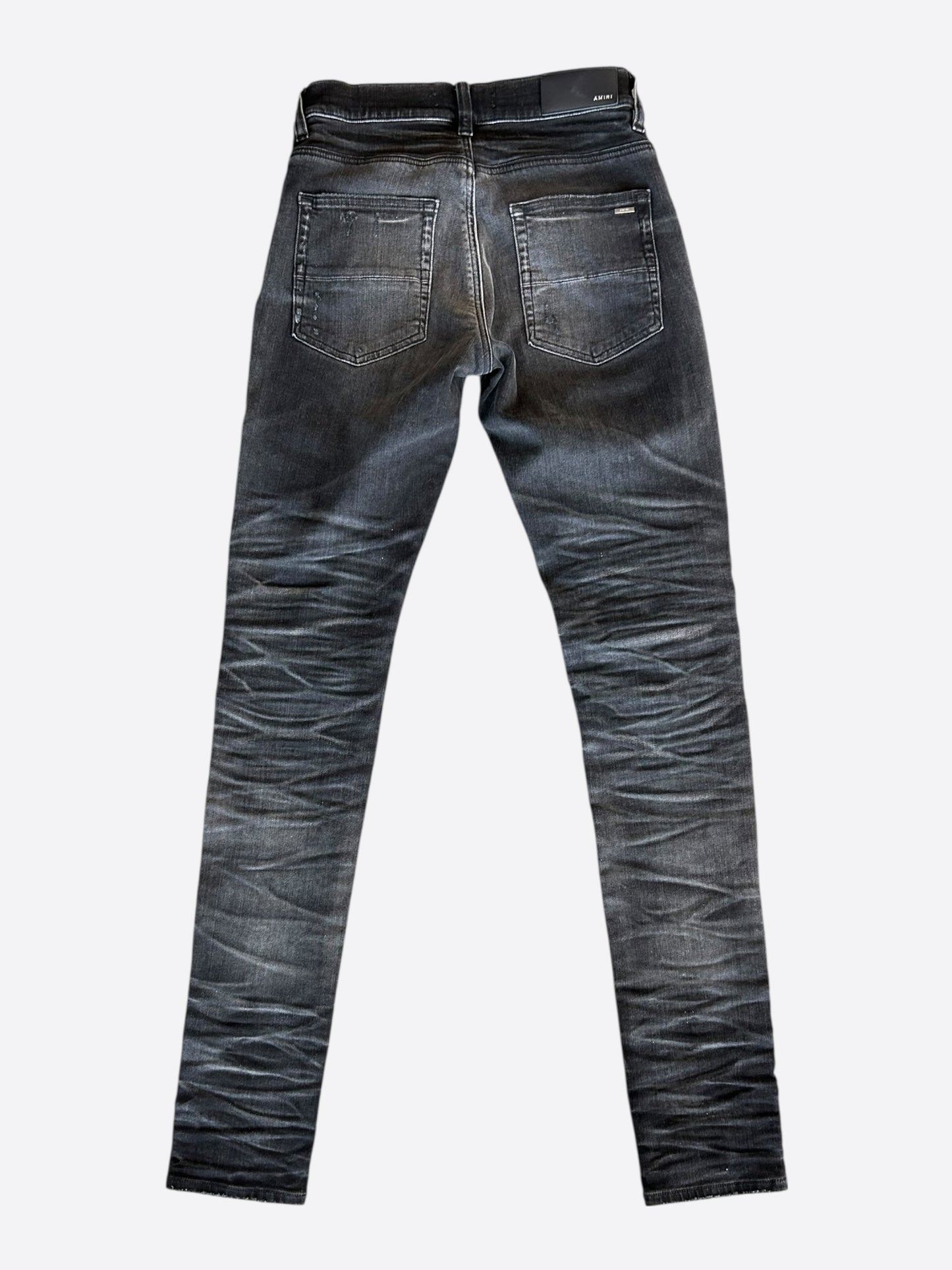 Amiri Faded Black Patch Thrasher Jeans