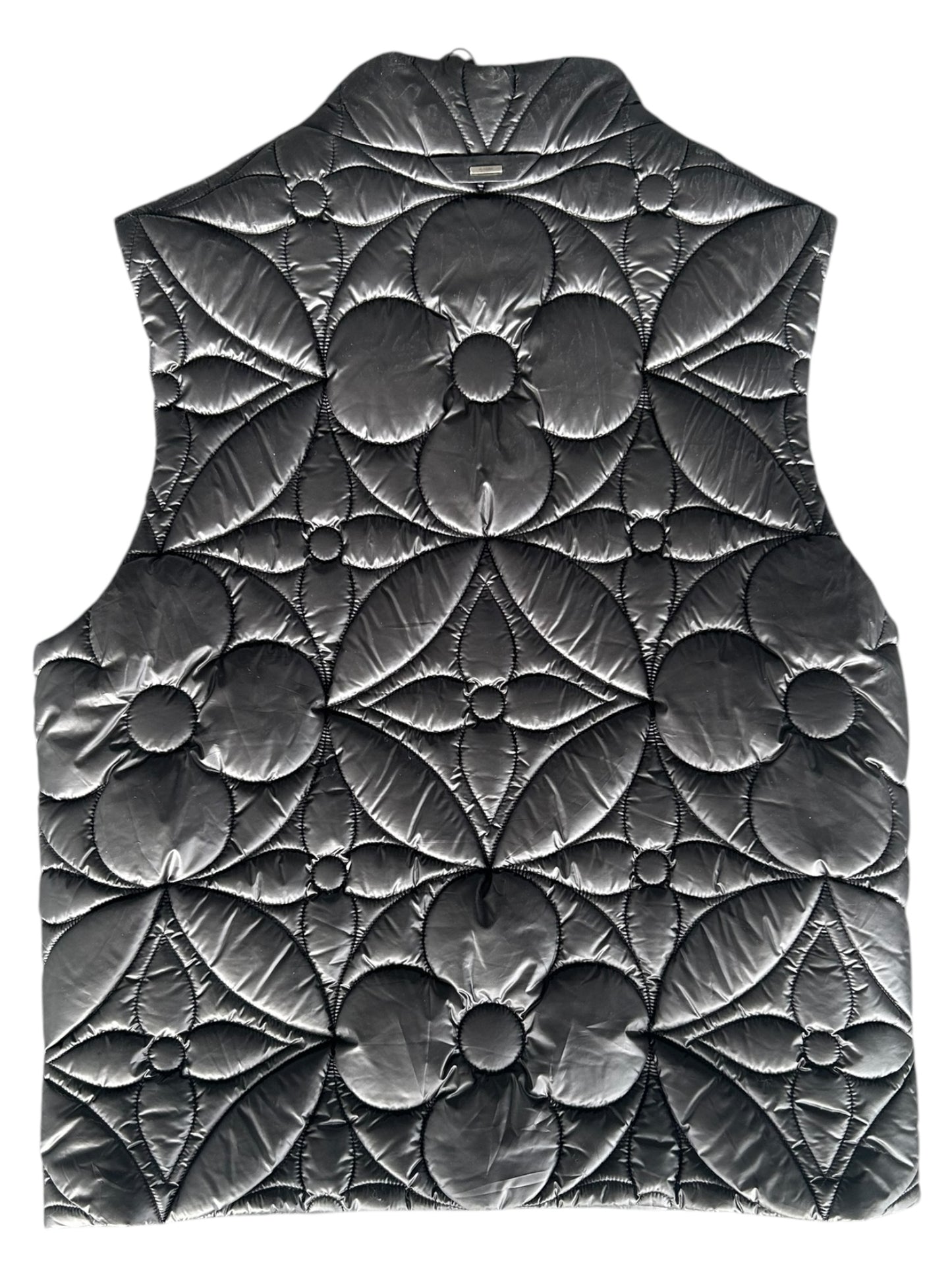 Louis Vuitton Black Flower Monogram Puffer Vest