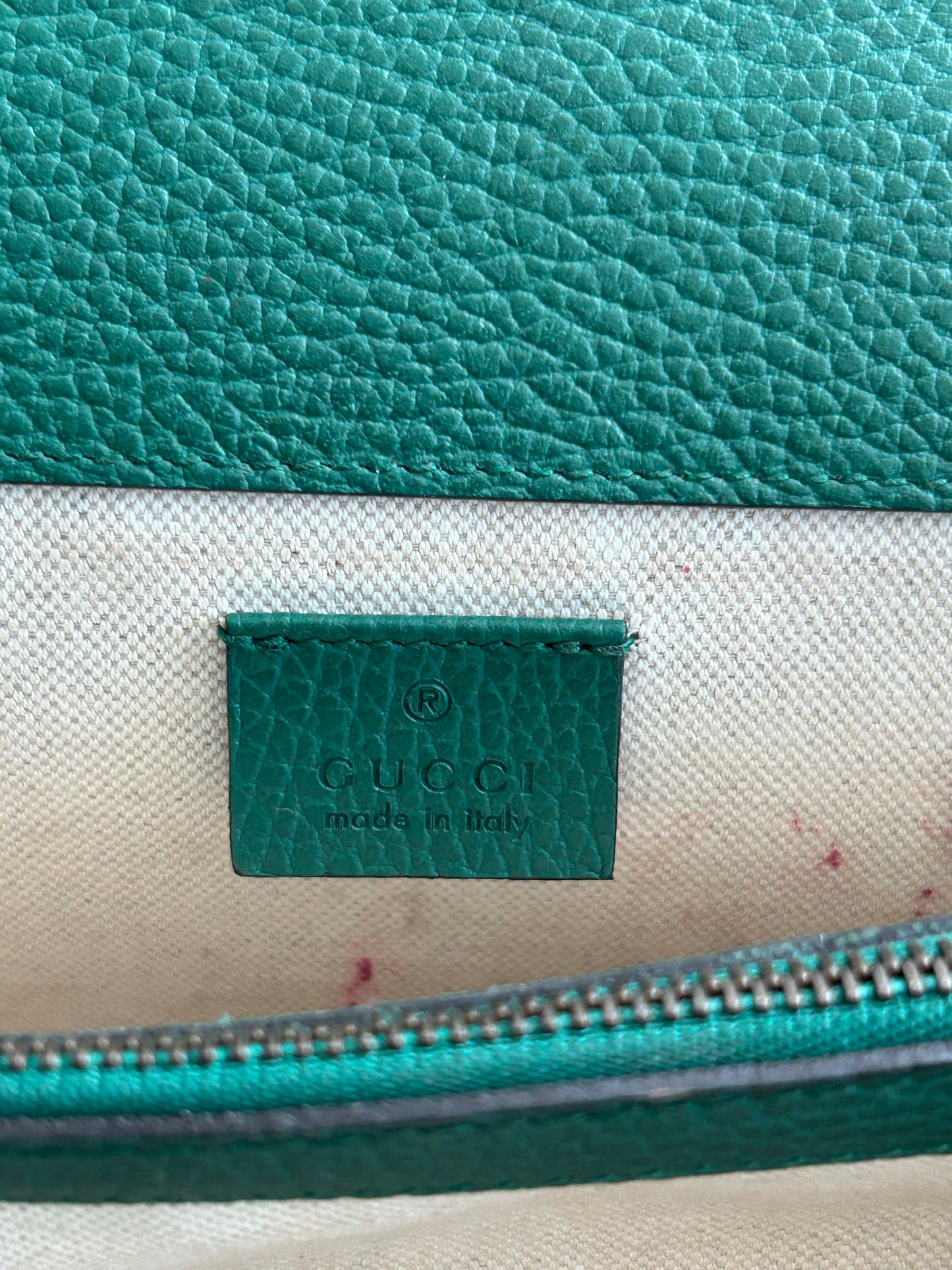 Gucci Green Leather Dionysus Small Shoulder Bag