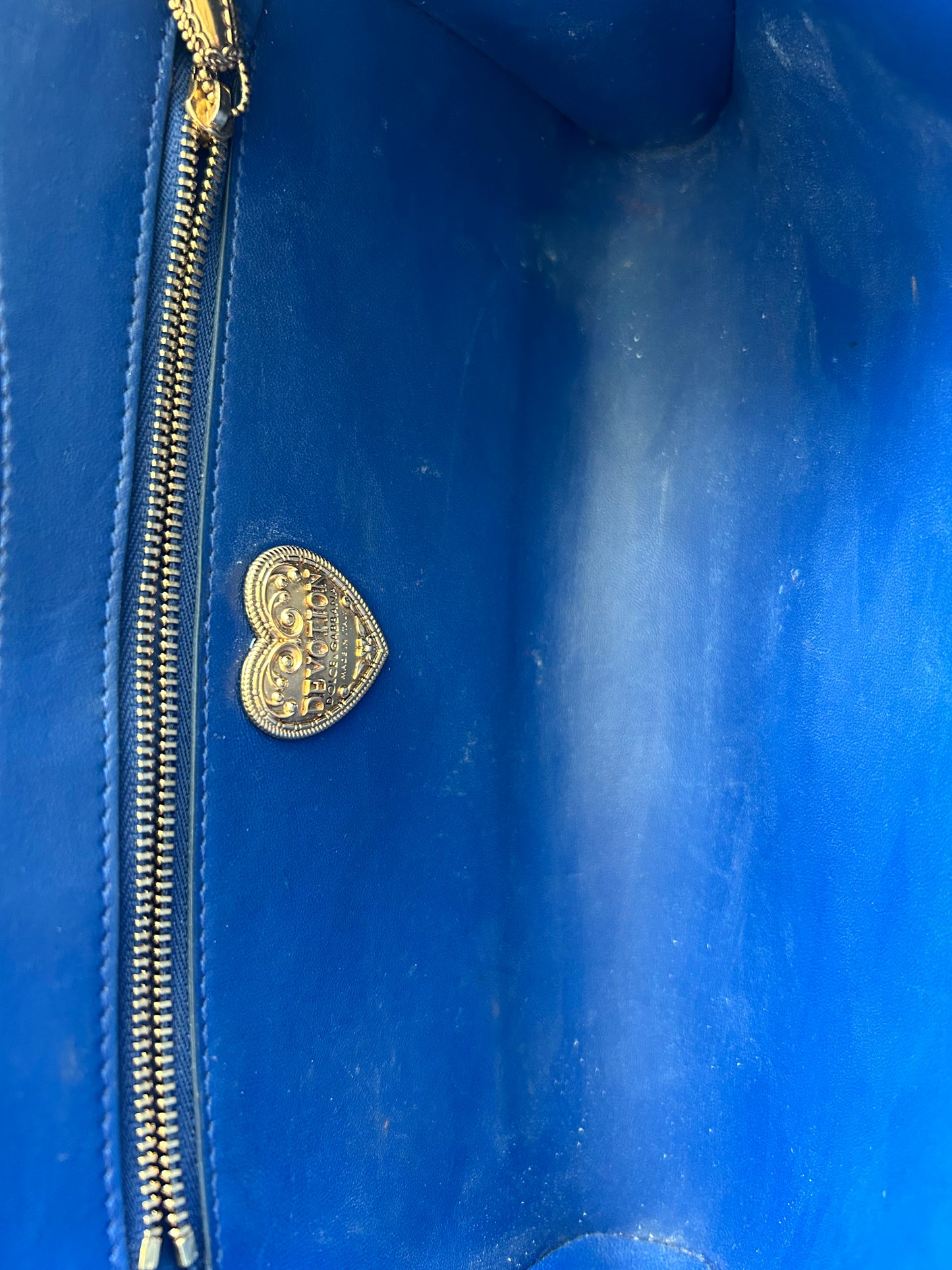 Dolce & Gabbana Blue Quilted Devotion Bag