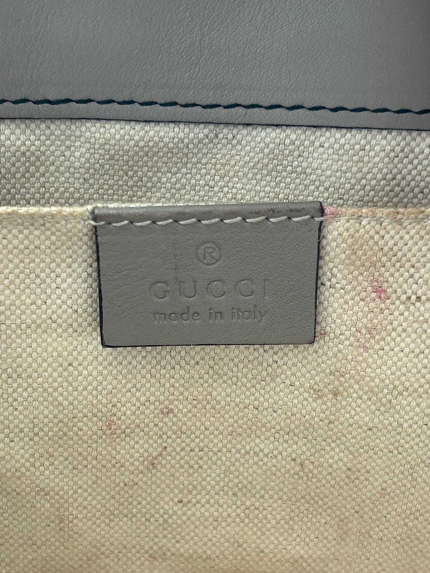 Gucci Grey Embossed GG Monogram Emily Chain Flap Shoulder Bag