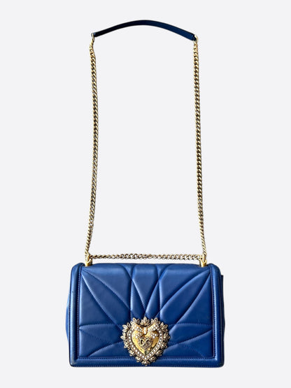 Dolce & Gabbana Blue Quilted Devotion Bag