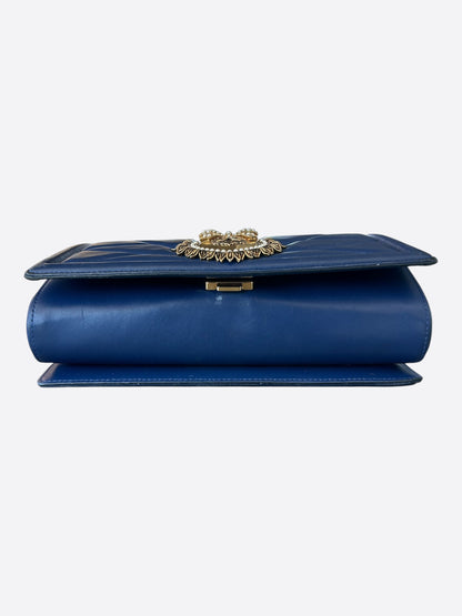 Dolce & Gabbana Blue Quilted Devotion Bag