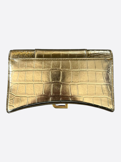 Balenciaga Gold Hourglass Wallet On Chain Bag