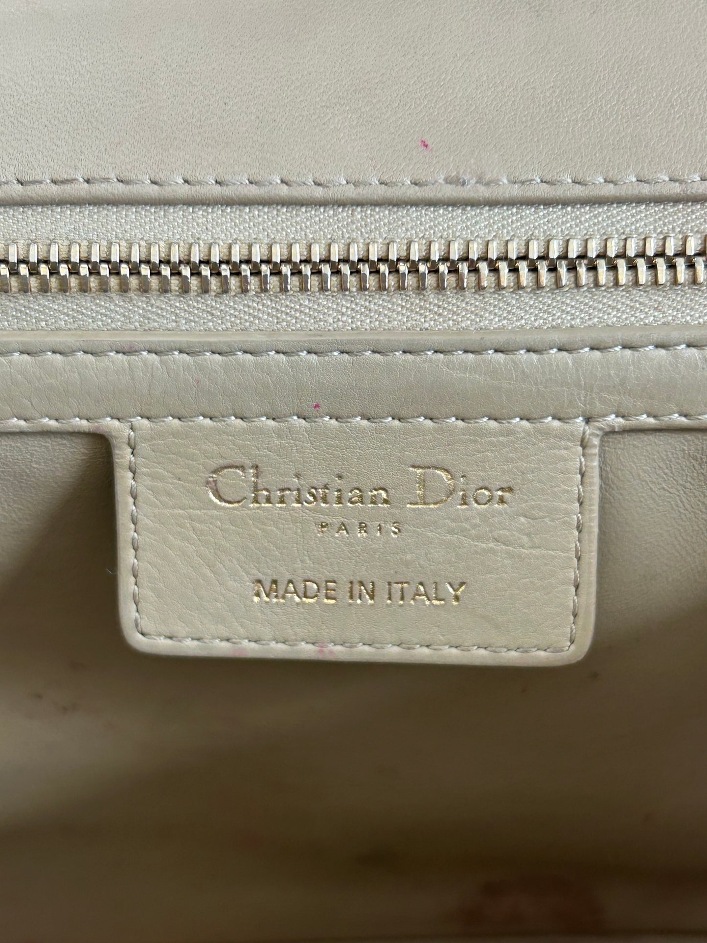 Dior Beige Cannage Caro Large Shoulder Bag