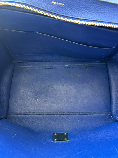 Celine Blue Leather Trapeze Medium Shoulder Bag