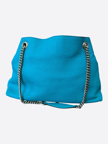 Gucci Blue GG Leather Soho Chain Shoulder Bag