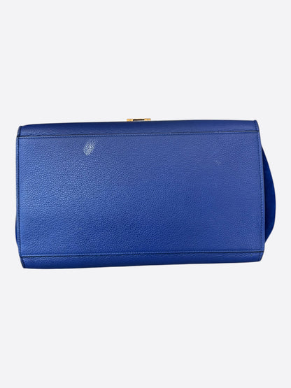 Celine Blue Leather Trapeze Medium Shoulder Bag
