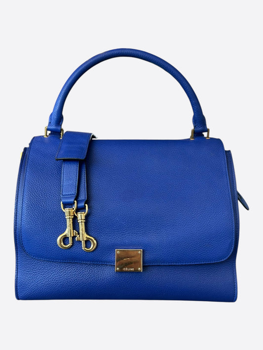 Celine Blue Leather Trapeze Medium Shoulder Bag
