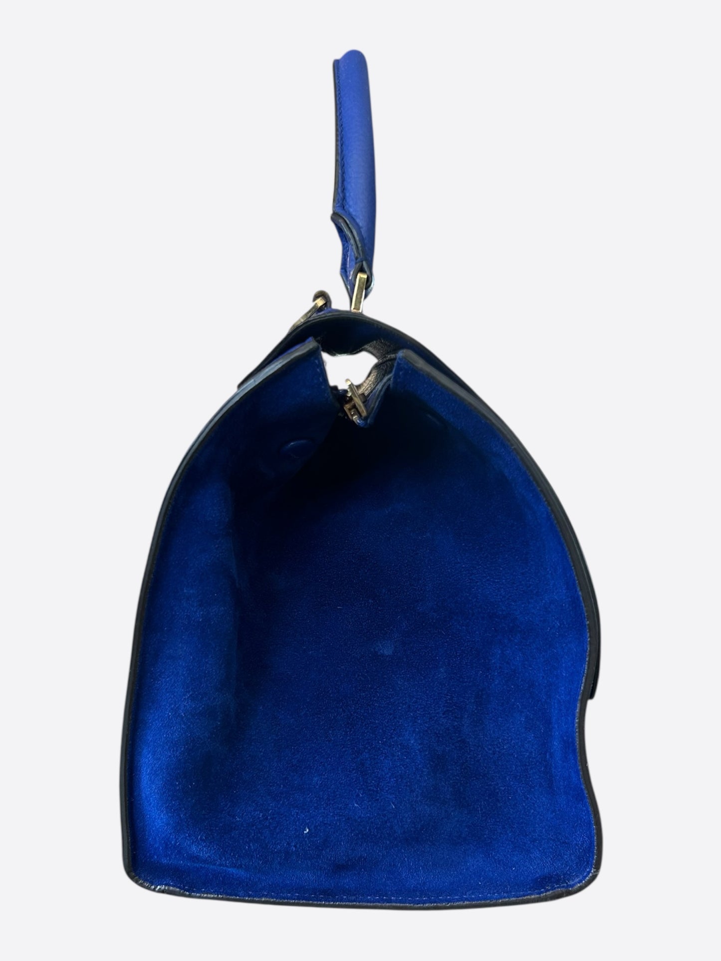 Celine Blue Leather Trapeze Medium Shoulder Bag