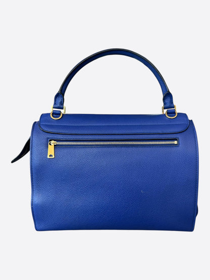 Celine Blue Leather Trapeze Medium Shoulder Bag