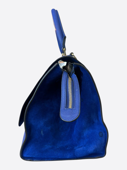 Celine Blue Leather Trapeze Medium Shoulder Bag