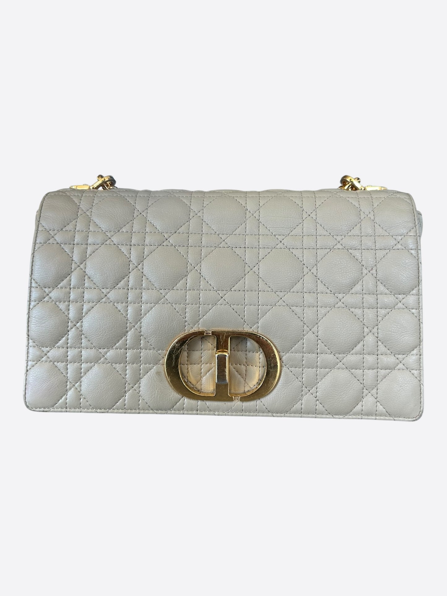 Dior Beige Cannage Caro Large Shoulder Bag