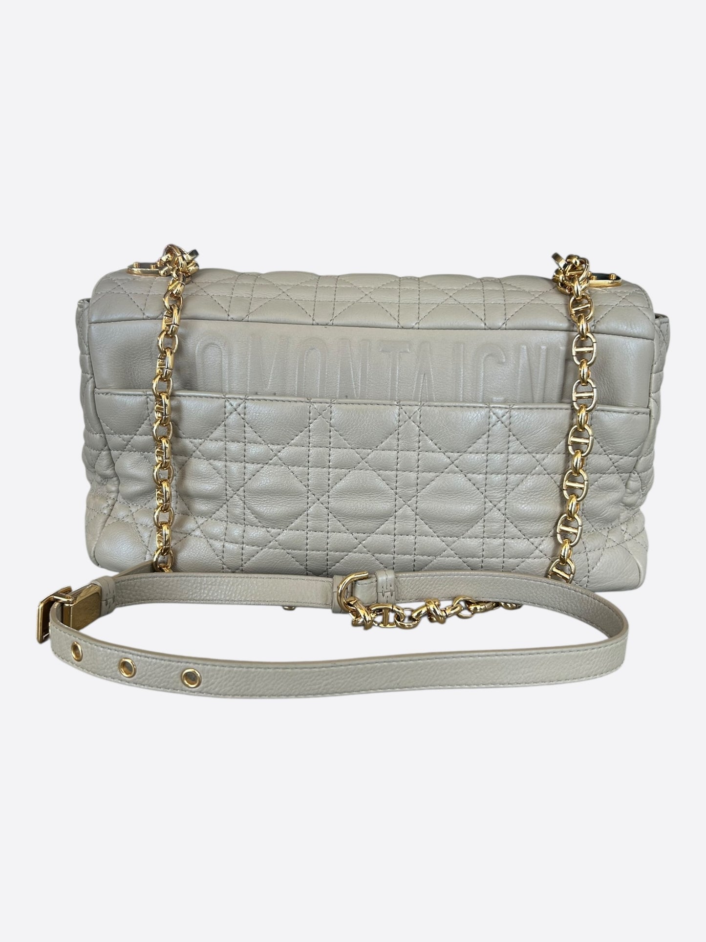 Dior Beige Cannage Caro Large Shoulder Bag