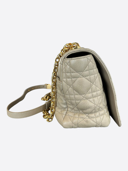 Dior Beige Cannage Caro Large Shoulder Bag
