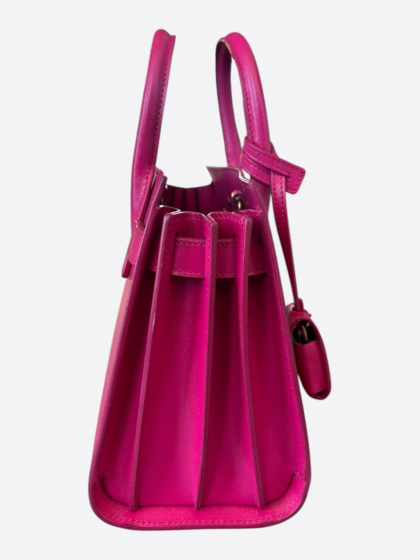 Saint Laurent Fucshia Pink Sac De Jour Nano Tote