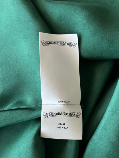 Chrome Hearts Green Cross Jacquard Silk Button Up Shirt