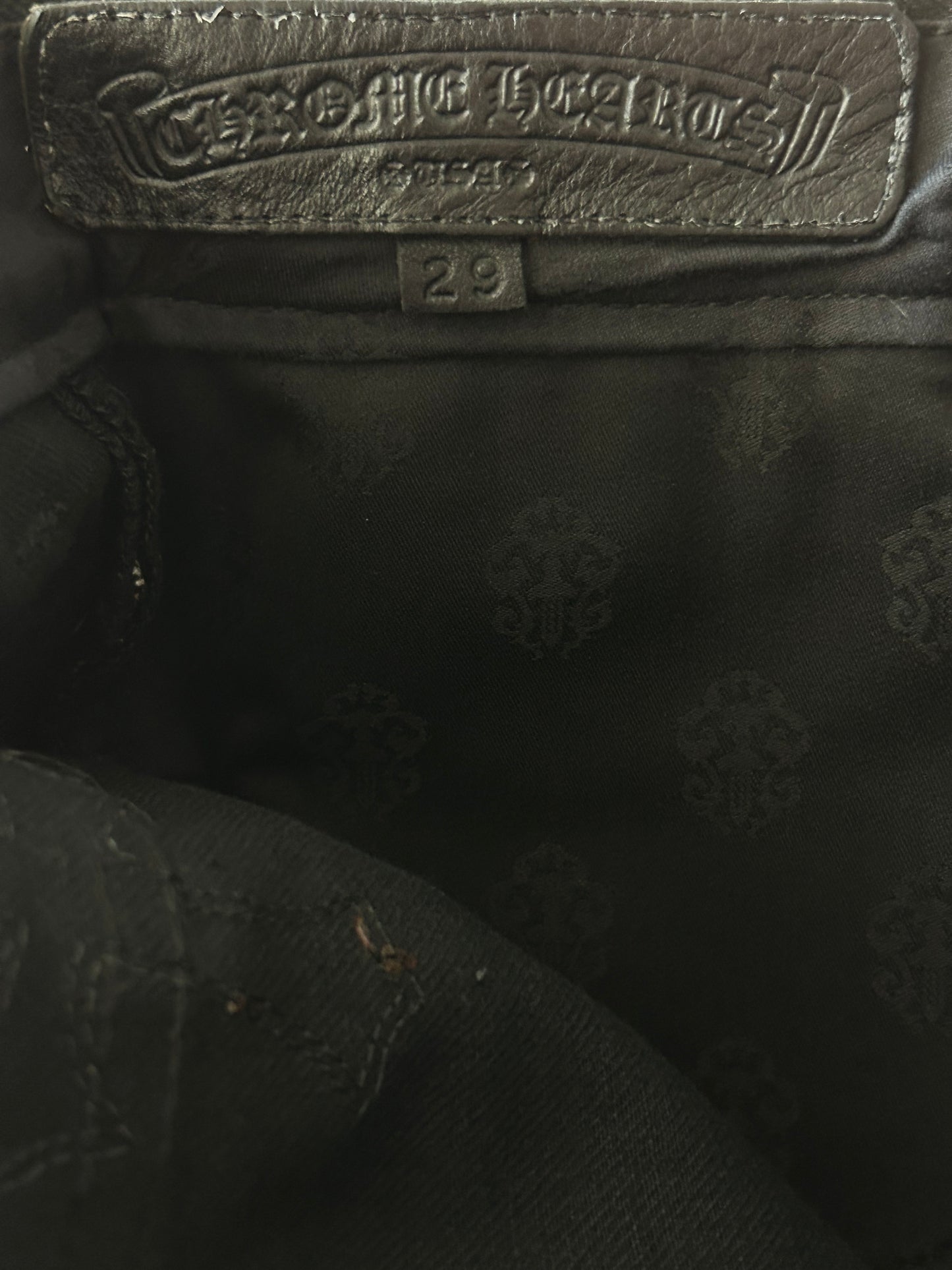 Chrome Hearts Black Cross Patch Pants