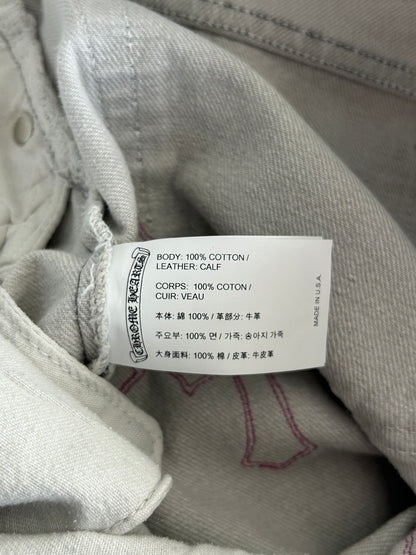 Chrome Hearts Levi's Grey & Pink Ponyhair Patch Jeans