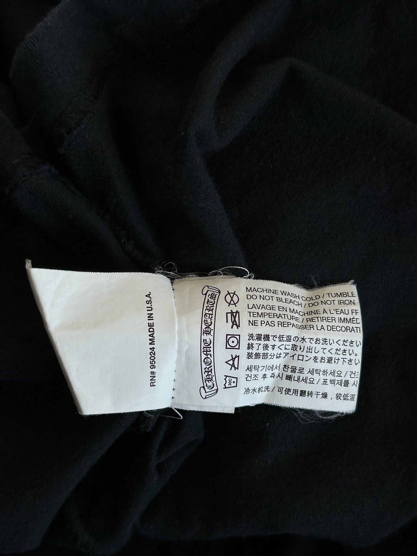 Chrome Hearts Black & White Scroll Logo T-Shirt
