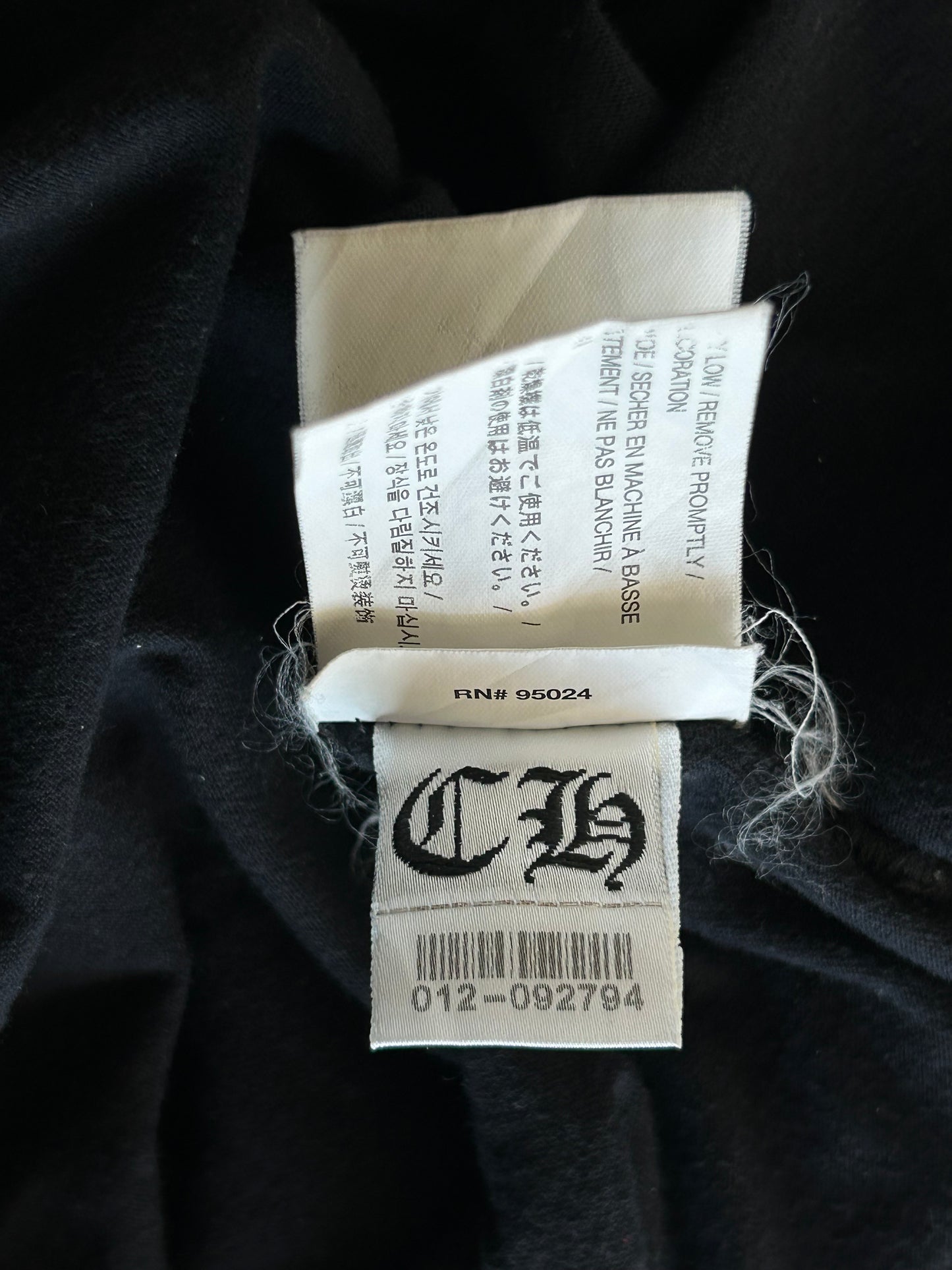 Chrome Hearts Black & White Dagger Logo T-Shirt