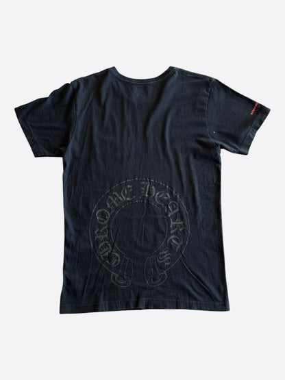 Chrome Hearts Black & Red Horseshoe Logo T-Shirt