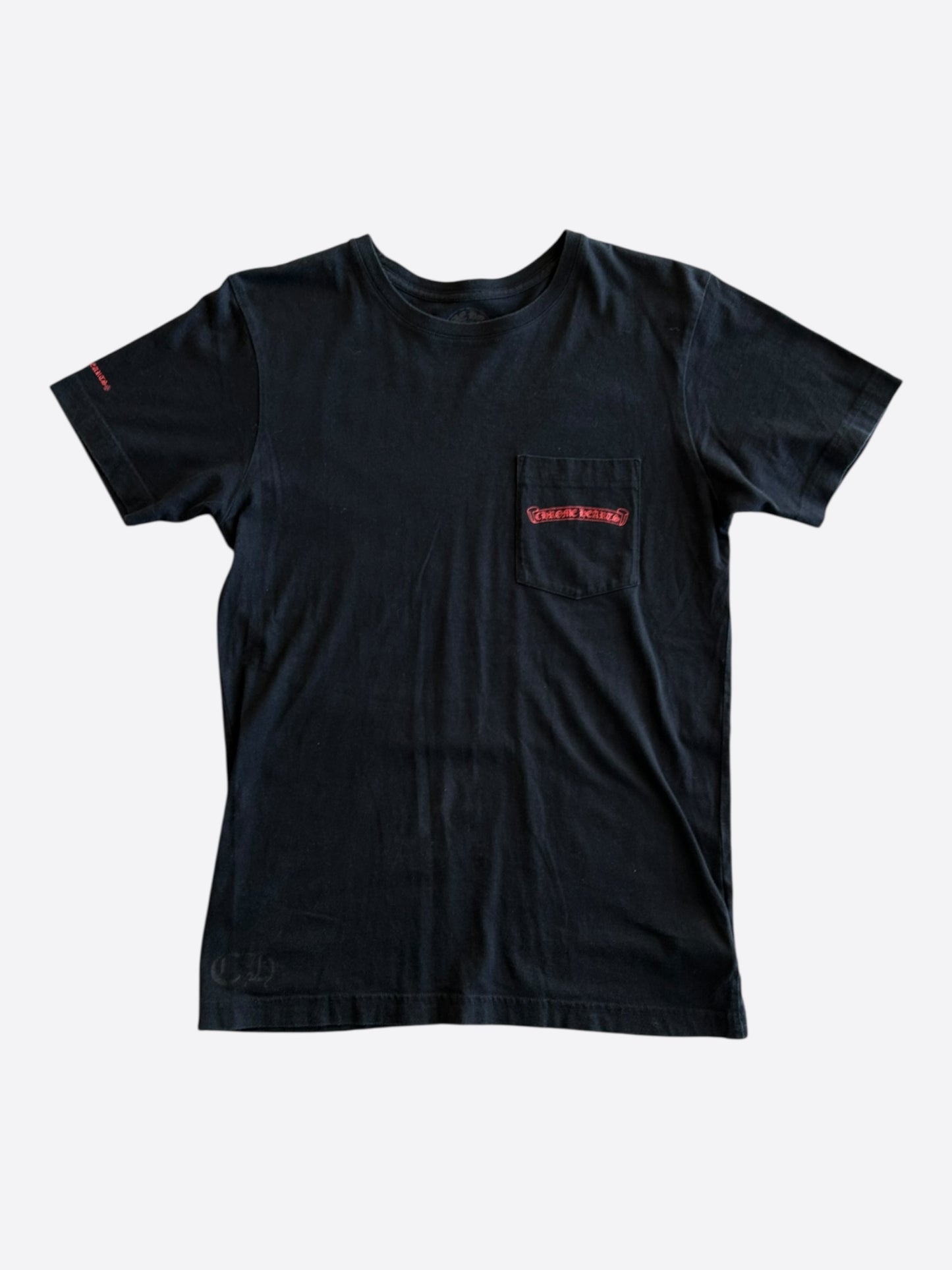 Chrome Hearts Black & Red Horseshoe Logo T-Shirt