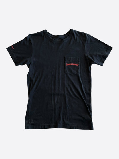 Chrome Hearts Black & Red Horseshoe Logo T-Shirt